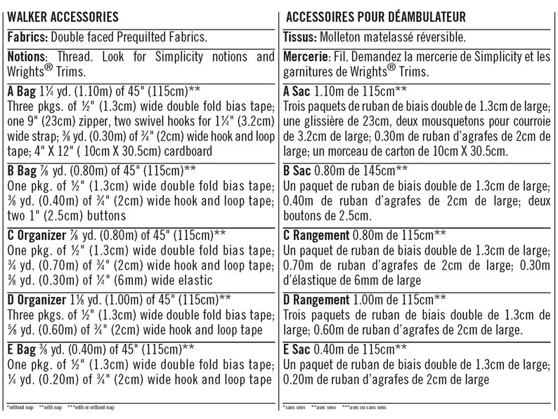 Walker Accessories Sewing Pattern Simplicity S9400 Etsy