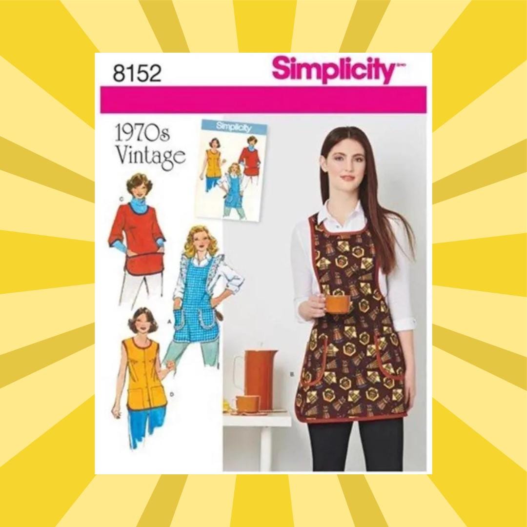 Sewing Pattern for Womens Aprons Retro 70s - Size XS S M L (6-20