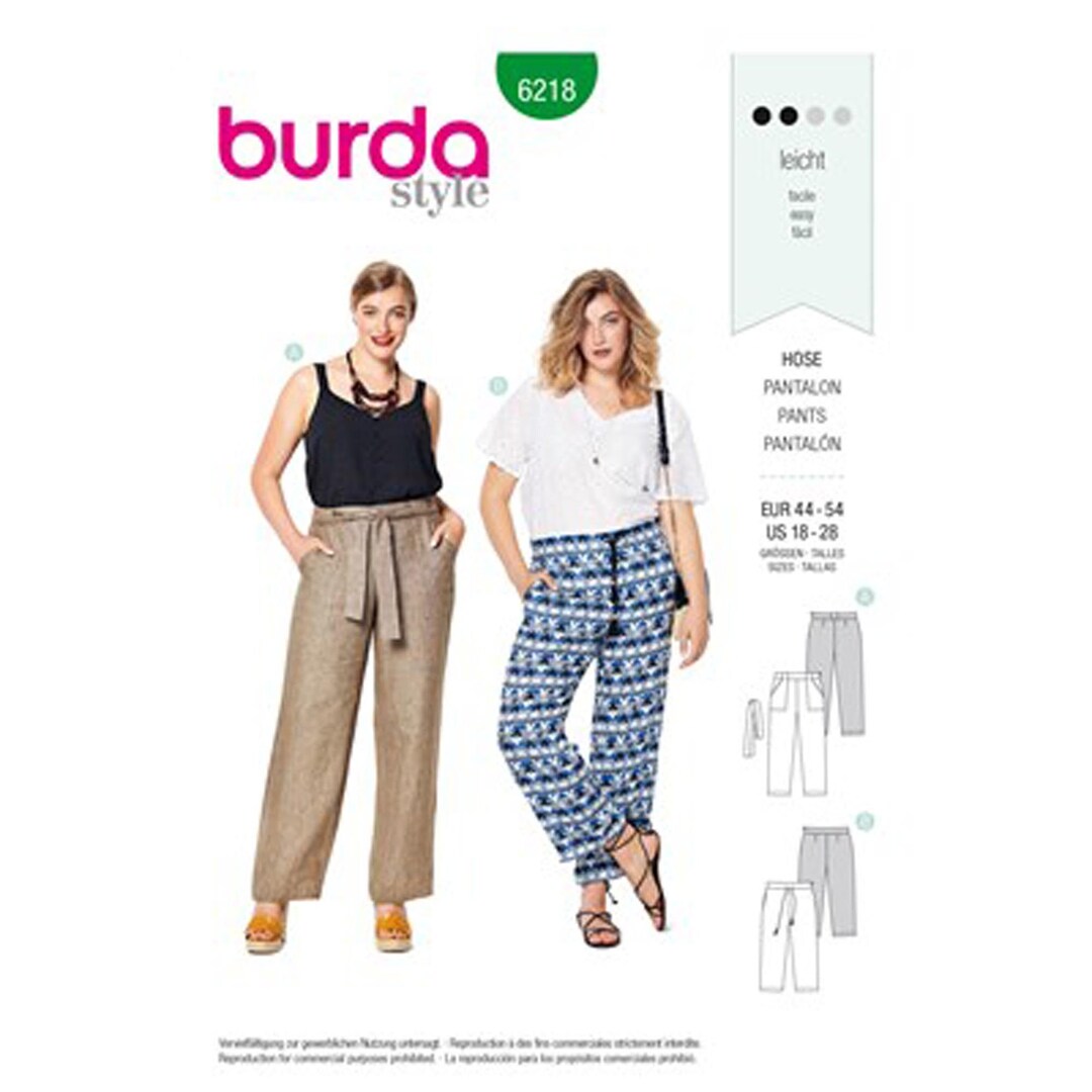 Burda 8283 Sewing Pattern for Womens Pants Sizes 10-12-14-18-20-22-24 Plus  Size UNCUT FF OOP Rare Find -  Canada
