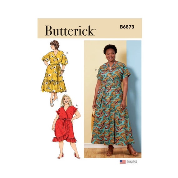 Very Easy Wrap Dress Sewing Pattern for Women Plus Butterick Etsy
