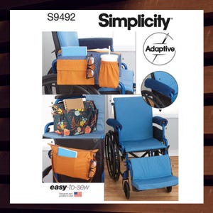 Easy Sewing Pattern for Wheelchair Bags, Seat Cushion - Organizers to Keep Necessities Close - UNCUT F/F - Simplicity 9492 S9492