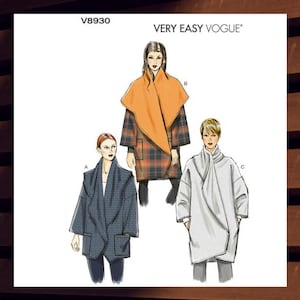Uncut Vogue Sewing Pattern Wrap Jacket / Coat - Vogue 8930