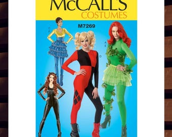 Sewing Pattern for Womens Bodysuit - Size 4 6 8 10 12 or 12 14 16 18 20 Villain or Super Hero Costume - UNCUT F/F - McCalls 7269 M7269