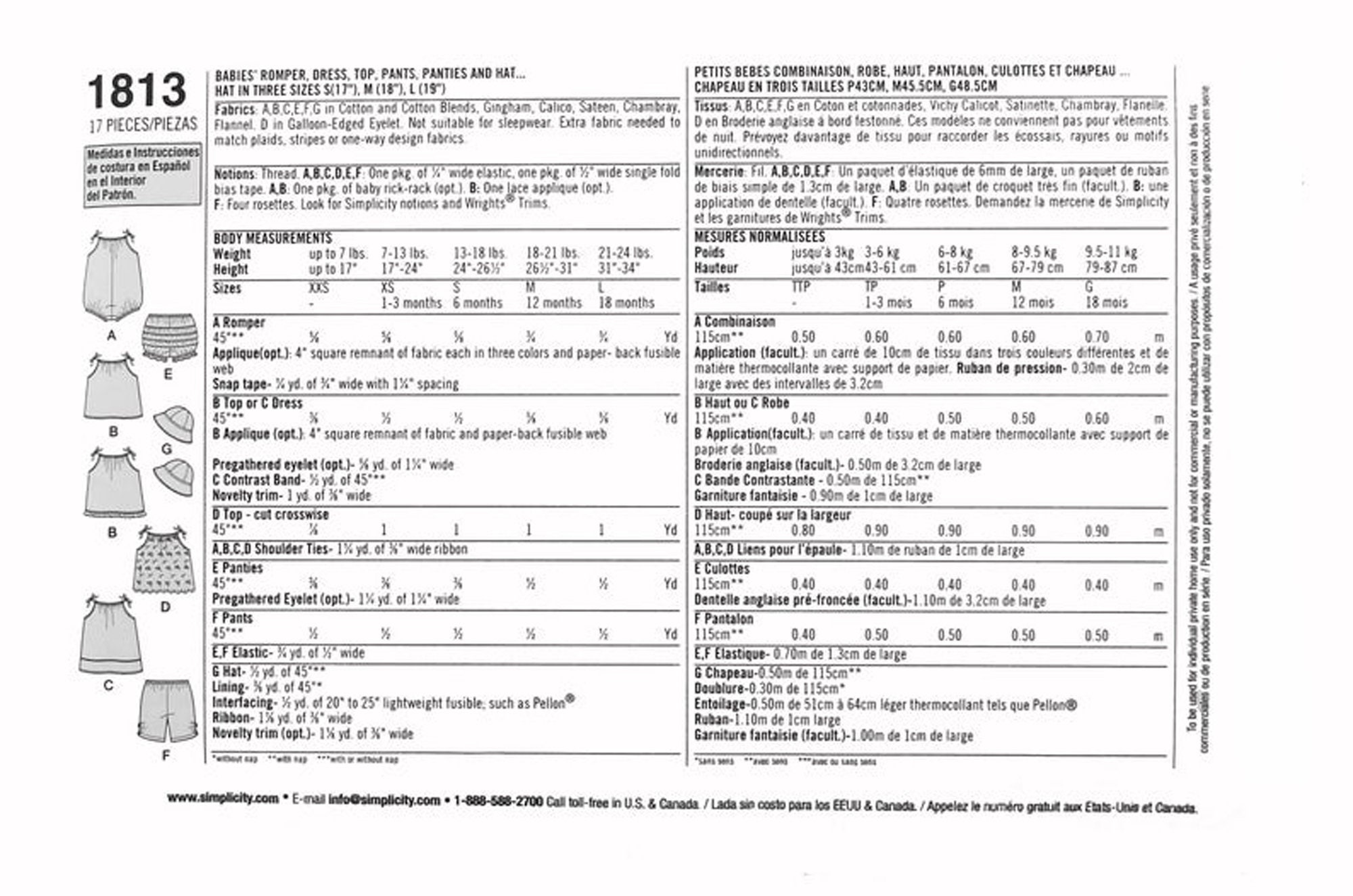 Simplicity Vintage Baby Sewing Pattern 1813 Size XXSL Etsy UK
