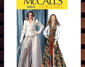 Sewing Pattern for Womens Coat, Top, Corset, Belt Costume - Size 6 8 10 12 14 or 14 16 18 20 22 - UNCUT F/F - McCalls 6819 M6819