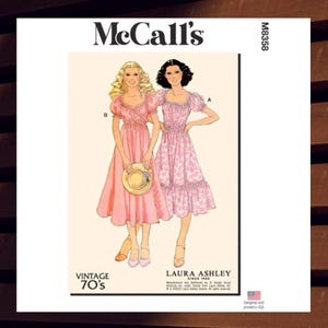 Sewing Pattern for Womens Wrap Dress - Size 6 8 10 12 14 or 16 18 20 22 24 - UNCUT F/F - Vintage 70s McCalls 8358 M8358