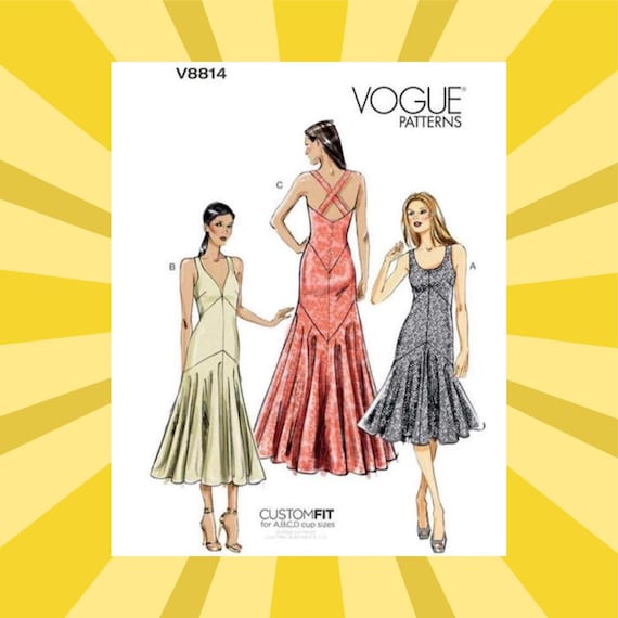 Sewing Pattern for Womens Evening Gown - Size 6 8 10 12 14 or 14 16 18 20 22 Lined with A, B, C, D Cups - UNCUT F/F - Vogue 8814 V8814