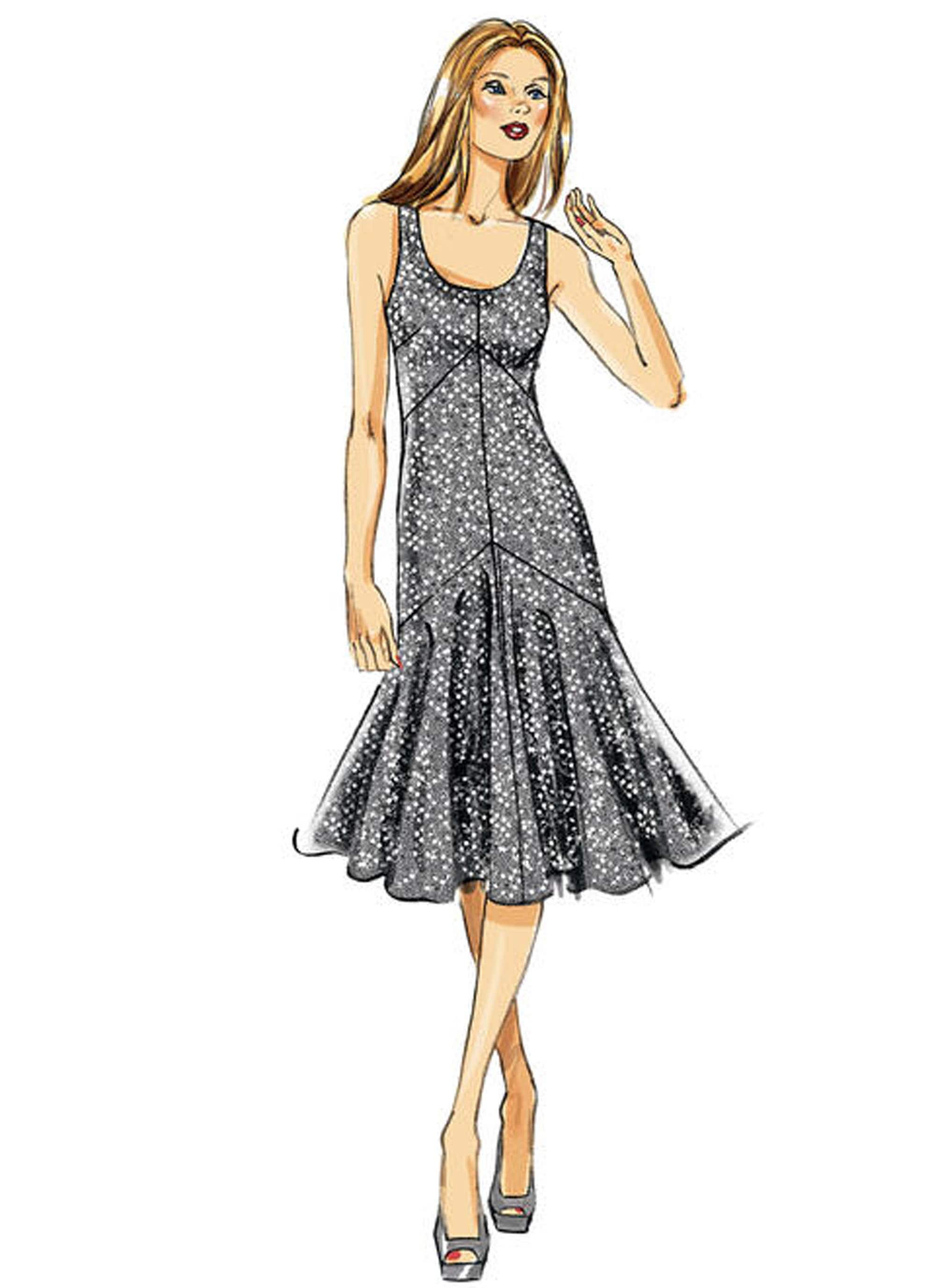 Women's Nighty Sewing Pattern - A0006-22-V-12 main image 1