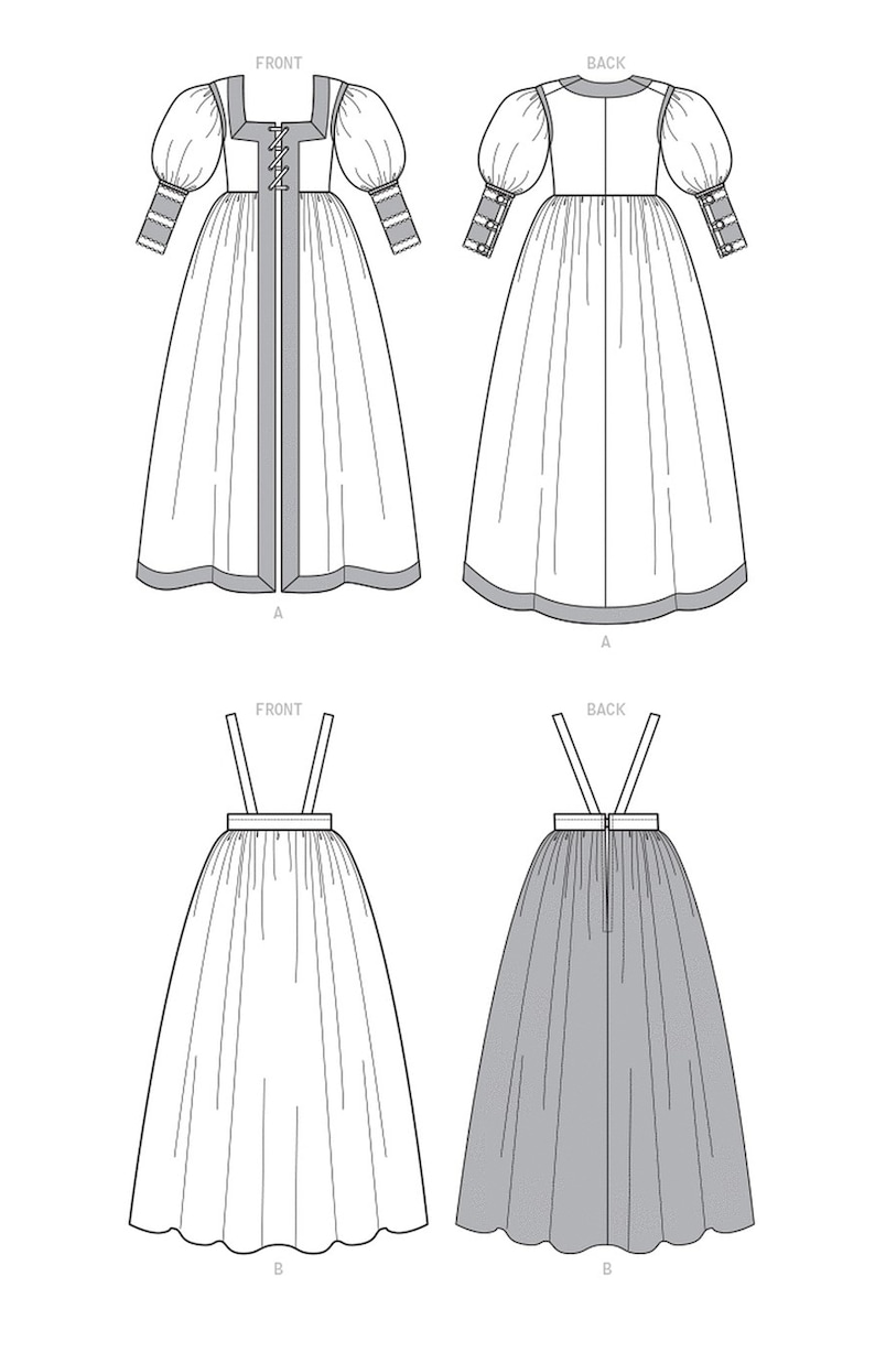 Sewing Pattern for Womens Renaissance Costume - Size 6 8 10 12 14 or 14 16 18 20 22 Lined Dress & Skirt - UNCUT F/F - McCalls 7763 M7763 bild 6