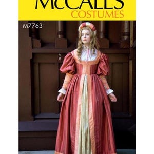 McCalls Costume M7763 Misses Renaissance Dress and Skirt.  Paper Sewing Pattern, New, Uncut, Factory Folded