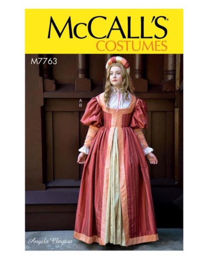 McCalls Costume M7763 Misses Renaissance Dress and Skirt.  Paper Sewing Pattern, New, Uncut, Factory Folded