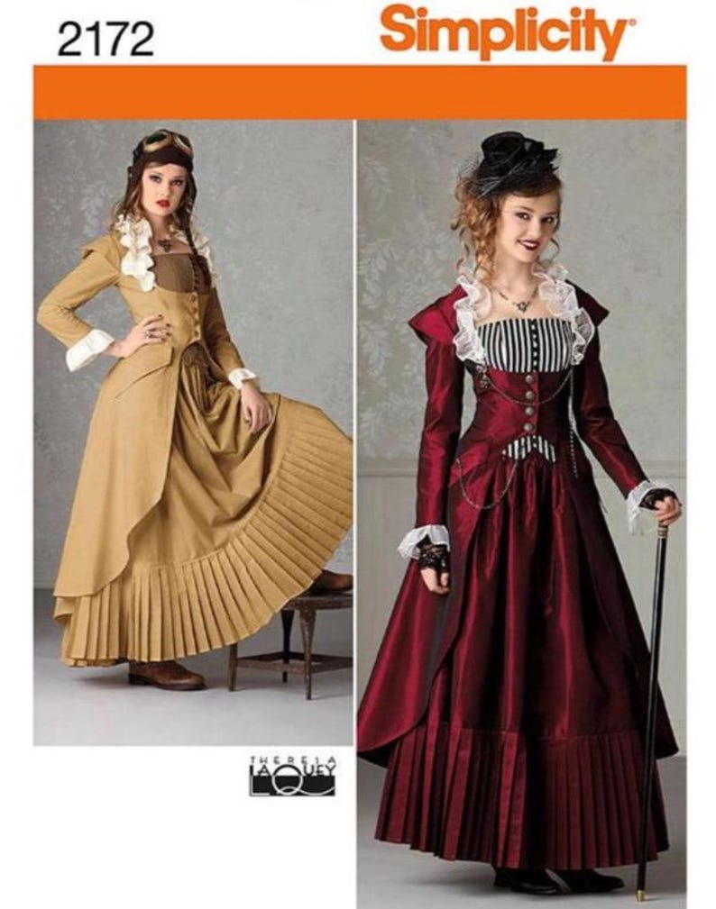 Simplicity 2172 Misses Steampunk Costume Designed by Theresa LaQuey.  Paper Sewing Pattern, New, Uncut, Factory Folded