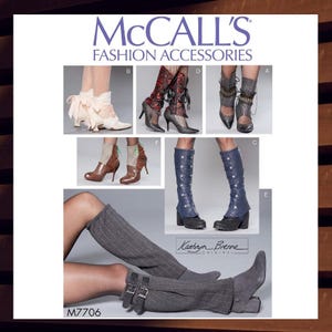 McCalls 7706 M7706 Sewing Pattern for Womens Costume Accessories - Boot Covers, Steampunk Ankle to Knee Fantasy Spats - NEW UNCUT F/F