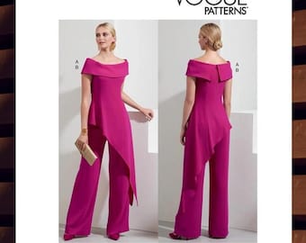 Sewing Pattern for Womens Asymmetric Top and Pants - Size 8 10 12 14 16 or 16 18 20 22 24 - UNCUT F/F - Vogue 1869 V1869