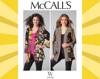 Sewing Pattern for Womens Kimono Jacket - Size XS S M (4-14) or L XL 2XL (16-26) Loose Fitting, Jacket - Uncut F/F - McCalls 7132 M7132