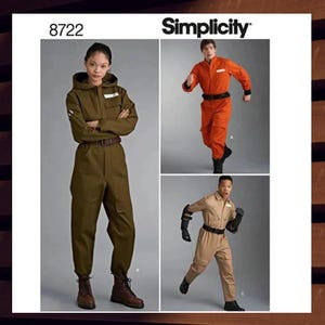 Sewing Pattern for Men, Women & Teens Flight Suit Coverall - Size XS S M L XL - Uncut F/F - Simplicity 8722 S8722