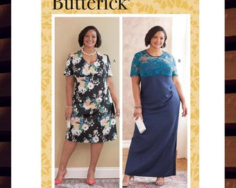Sewing Pattern for Womens Plus Dress - Size 26W 28W 30W 32W - Uncut F/F - Butterick 6783 B6783