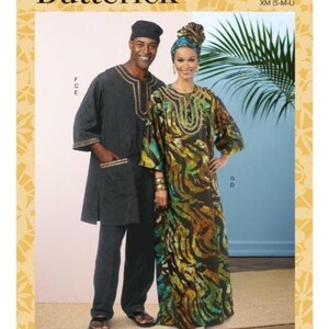 Butterick B6748 Adult Caftan, Tunic, Pants and Hat. Paper Sewing Pattern, New, Uncut, factory folded
