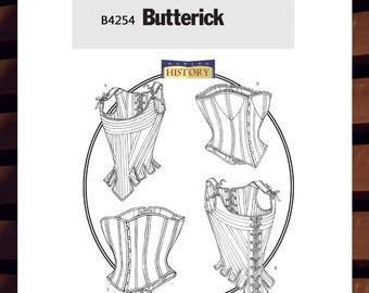 Sewing Pattern for Womens Corsets - Size 6 8 10 or 12 14 16 or 18 20 22 Making History Laced Corsets - UNCUT F/F - Butterick 4254 B4254