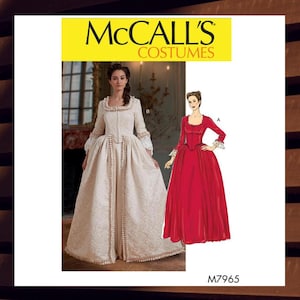 Sewing Pattern for Womens 18th Century Jacket and Robe Costume - Size 6 8 10 12 14 or 14 16 18 20 22 - Uncut F/F - McCalls 7965 M7965