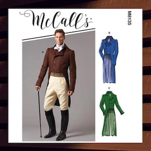 Sewing Pattern for Mens Coat and Tails - Size 38 40 42 44 or 46 48 50 52 Lined Double Breasted w/Tails - UNCUT F/F - McCalls 8135 M8135