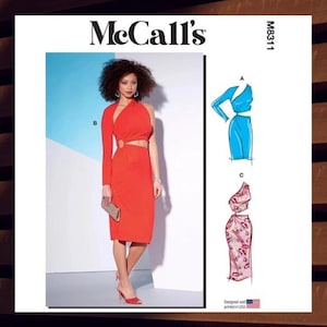 Sewing Pattern for Womens Knit Dress  Size 14 16 18 20 22 Party, Prom, Homecoming, Bridesmaid - UNCUT F/F - OOP McCalls 8311 M8311