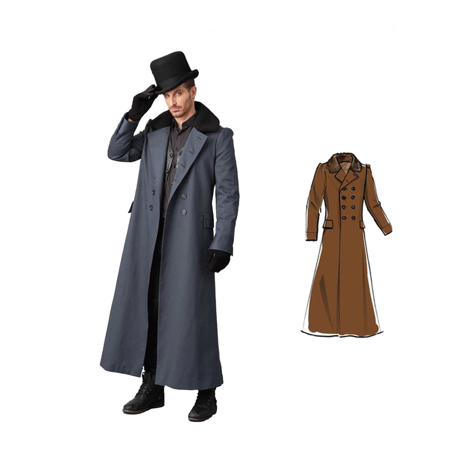 Men's 1814 Greatcoat Sewing Pattern Mccalls M8137 Size Etsy Australia