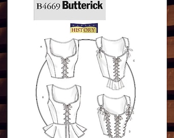 Sewing Pattern for Womens Corsets - Size 6 8 10 12 or 14 16 18 20 Historical Corsets, Lacing &  Peplums - UNCUT F/F - Butterick 4669 B4669