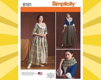 Sewing Pattern for Womens 17th Century Highland Costume - Size 6 8 10 12 14 or 14 16 18 20 22 - UNCUT F/F - Simplicity 8161 S8161