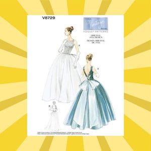 Sewing Pattern for Womens Ball Gown - Size 6 8 10 12 or 14 16 18 20 - Evening Gown, Wedding - UNCUT F/F - Reissued 1956 Vogue 8729 V8729