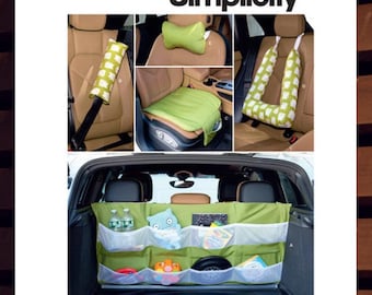 Easy Sewing Pattern for Car Organizers & Accessories, Seat Belt Cover, Pillow, Backseat Organizer - UNCUT F/F - Simplicity 9501 S9501