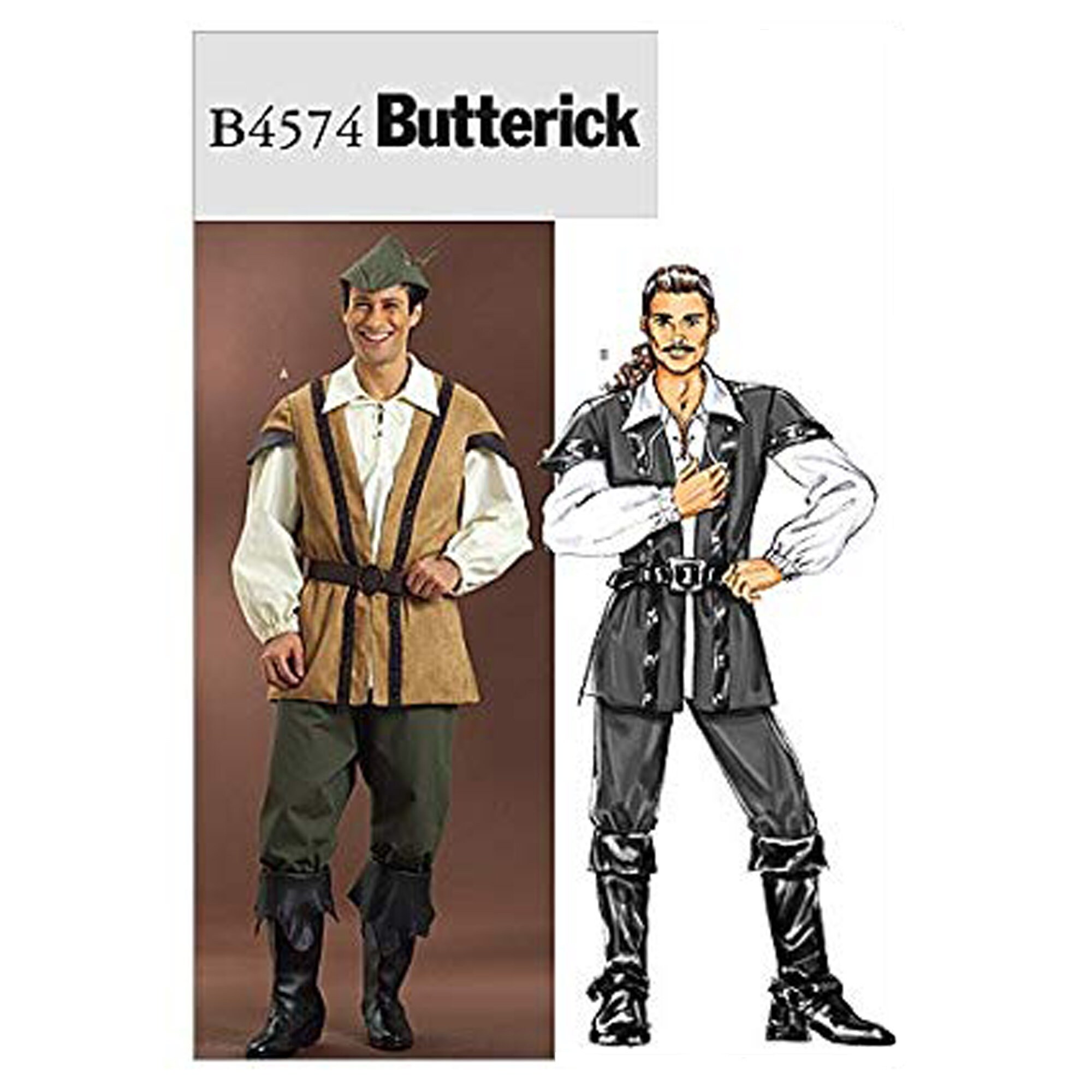 vest pants 2007 sash in Men/'s and Kids/' sizes McCalls 5446|MP229 UNCUT /& FF pull-over top Pirate costumes pattern coat K3028