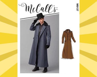 Mccall's Sewing Pattern 8137, Men's Long Coat, Men's Size 38 40 42