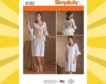 Sewing Pattern for Womens 18th Century Undergarments - Size 6 8 10 12 14 or 14 16 18 20 22 - UNCUT F/F - Simplicity 8162 S8162