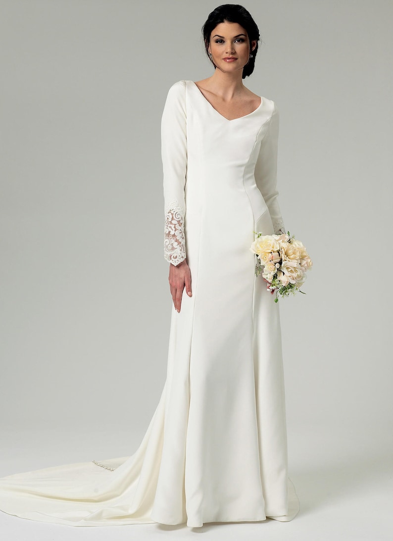 Misses Lace-back Wedding Dress W/train Sewing Pattern - Etsy