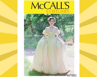 Sewing Pattern for Womens 18th Century Costume Dress -  Size 6 8 10 12 14 or 14 16 18 20 22 - Uncut F/F - McCalls 7885 M7885