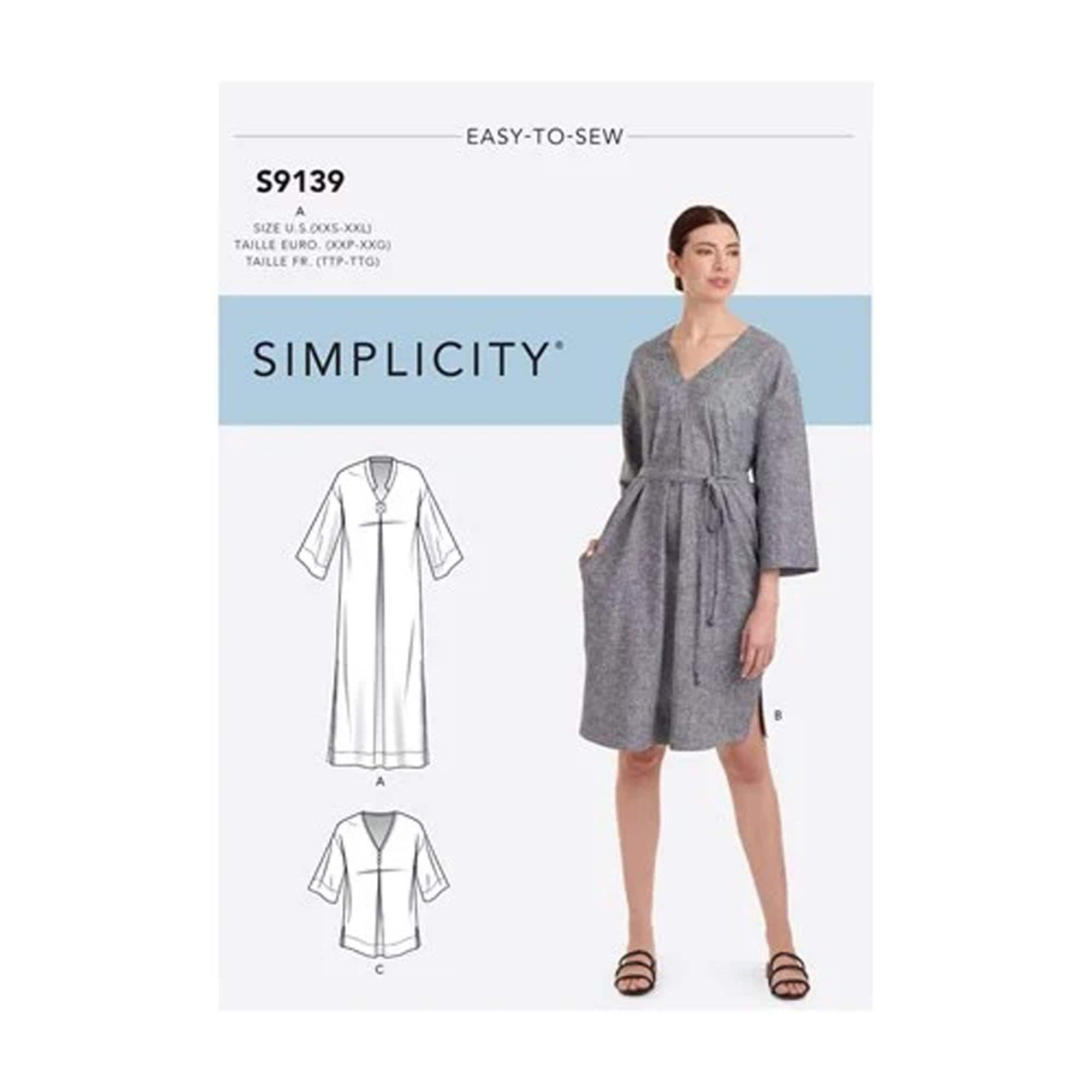 Caftan Tunic Dress Simplicity UNCUT 8960 sizes 14-22 or 6-14 Misses & Women's Plus Tops