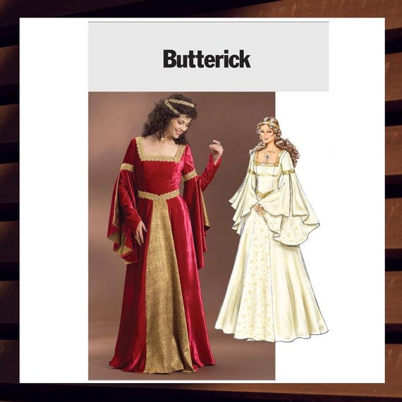 Sewing Pattern for Womens Renaissance Costume - Size 6 8 10 12 or 14 16 18 20 Fitted Maxi Dress - UNCUT F/F - Butterick 4571 B4571