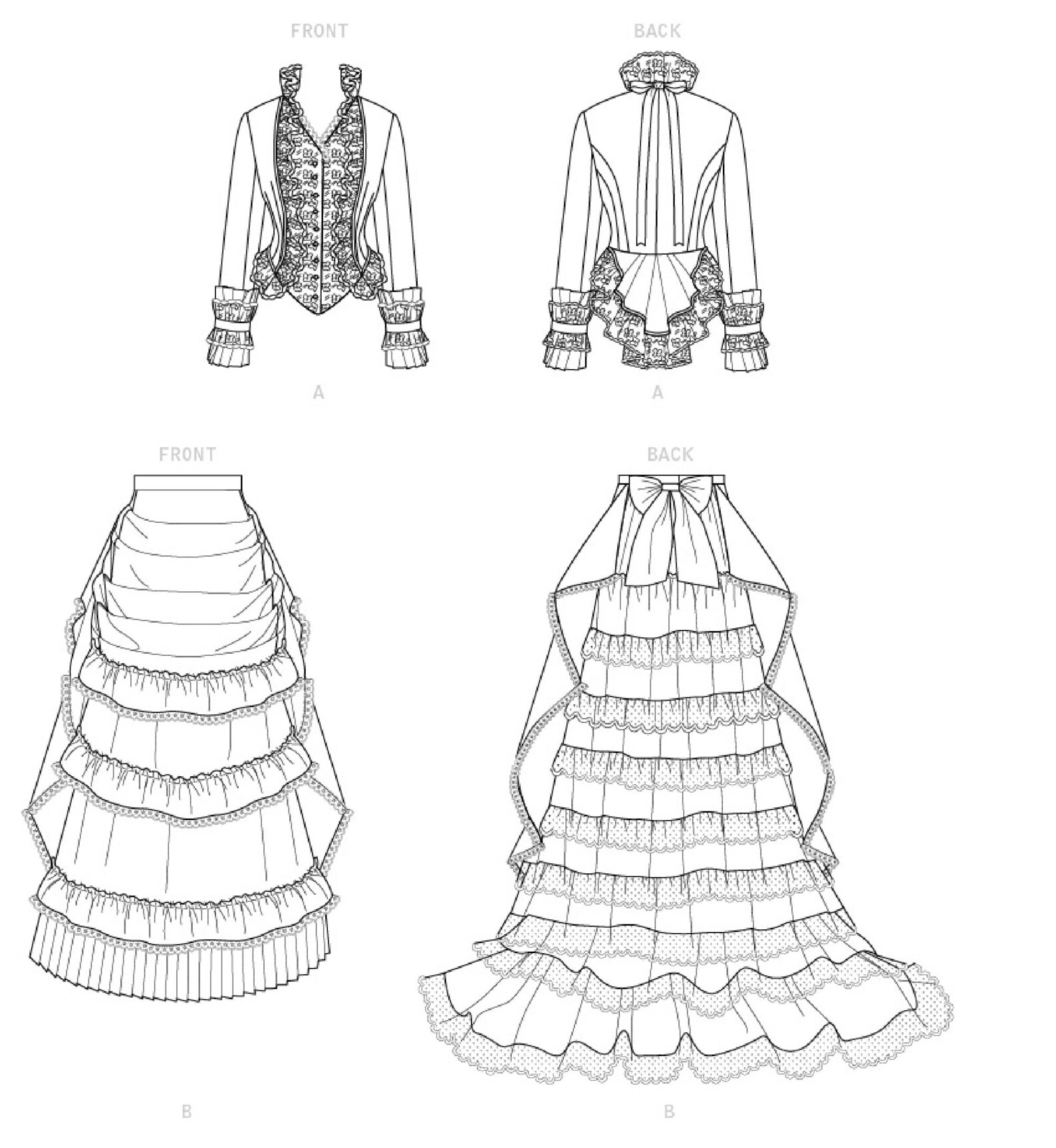 Women's Historical 18th Century Costume Sewing Pattern | Etsy