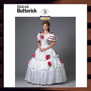 Sewing Pattern for Womens Southern Belle Costume - Size 6 8 10 12 14 Boned Top & Skirt - UNCUT F/F - OOP Butterick 6646 B6646
