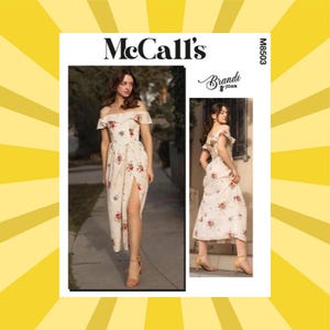 mccall's off the shoulder dress pattern McCall's Pattern: M7744 Misses' Dresses & Belt WeaverDee.com