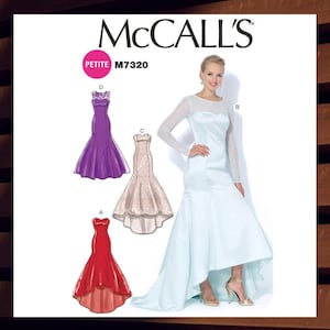 Sewing Pattern for Womens Dress - Size 6 8 10 12 14 or 14 16 18 20 22 - Boned Bodice Dress - UNCUT F/F - McCalls 7320 M7320