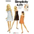 Simplicity 9594 S9594 Retro 60s Very Easy Womens Dress Sewing Pattern - Size 6 8 10 12 14 or 14 16 18 20 22 A-Line Dress - NEW UNCUT F/F