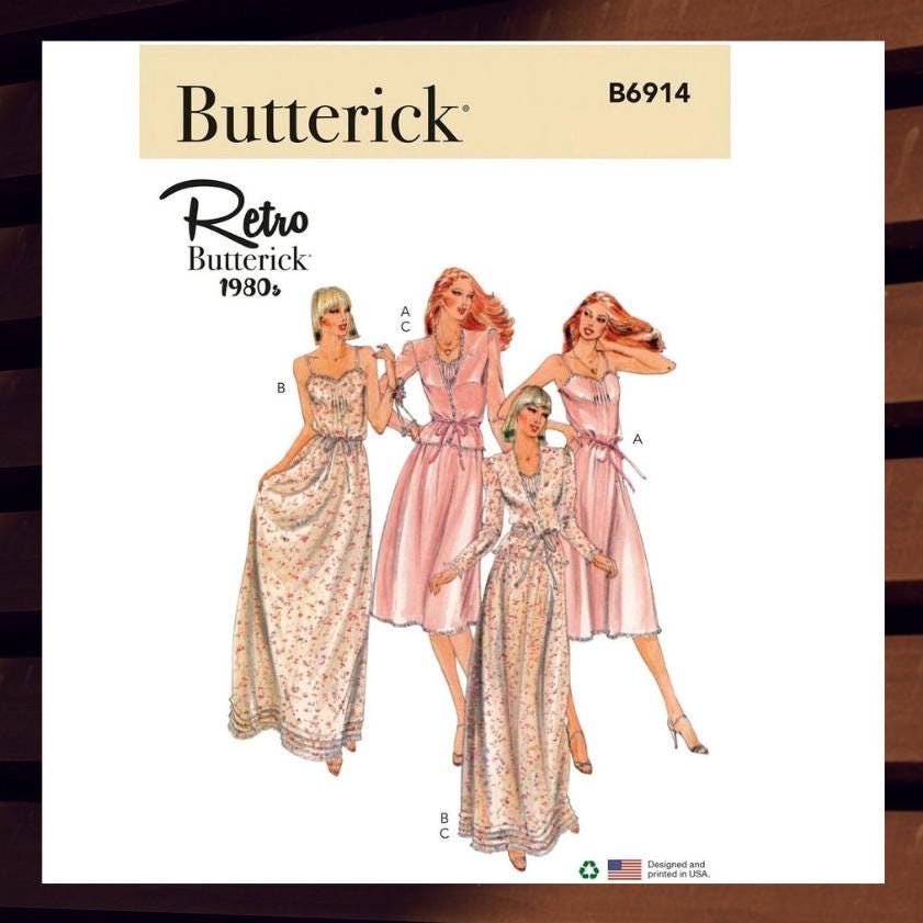 Easy Sewing Pattern for Womens Sundress & Jacket - Retro 1980s - Size 6 8 10 12 14 or 16 18 20 22 24 - UNCUT F/F - Butterick 6914 B6914