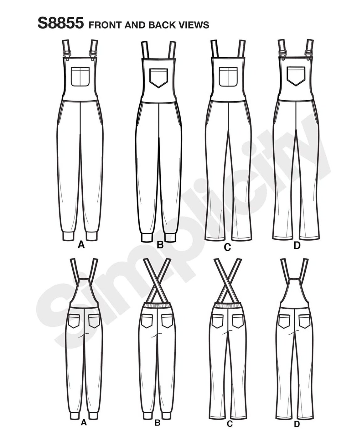 Misses Knit Overalls Sewing Pattern Simplicity S8855 Size Etsy