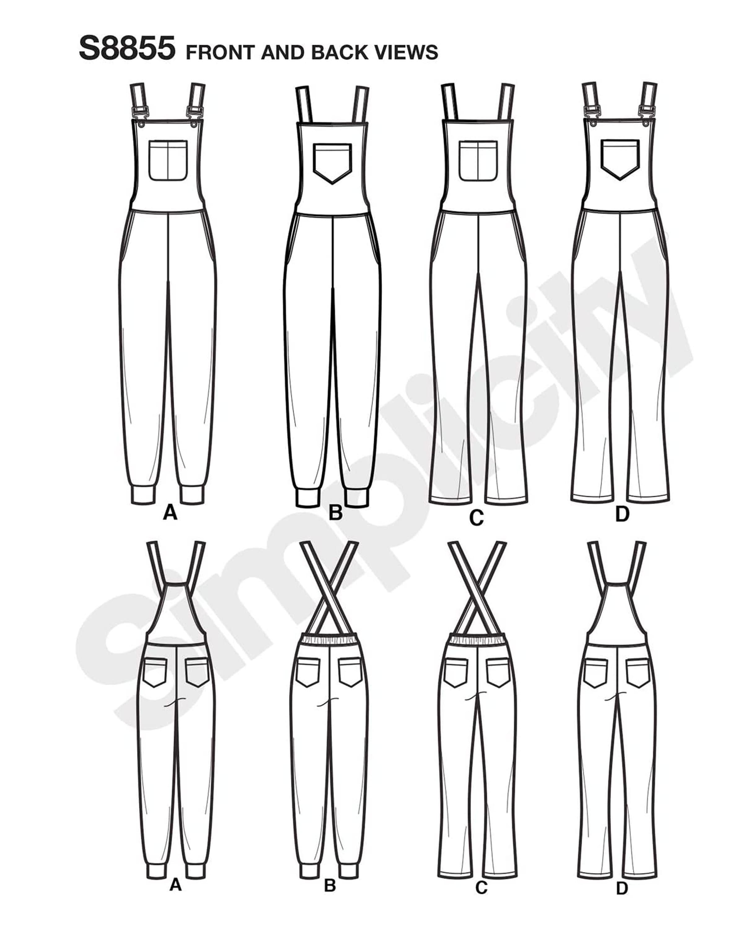 Misses Knit Overalls Sewing Pattern Simplicity S8855 Size Etsy