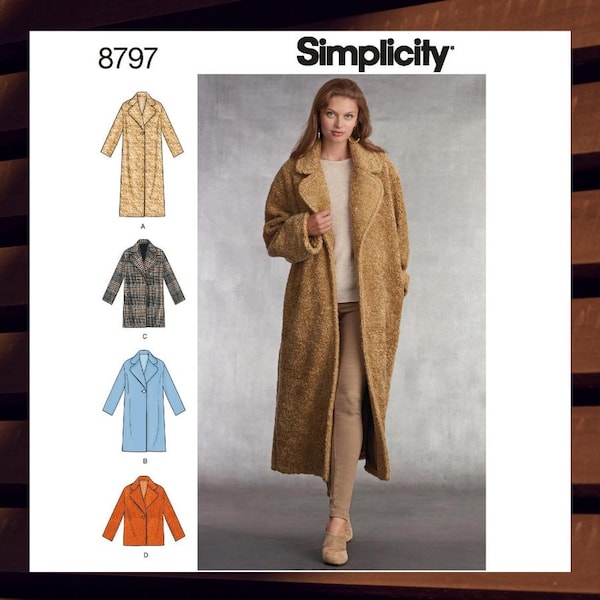 Patron de couture pour manteaux femme - Taille XS S M L XL (6-24)