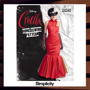 Sewing Pattern for Womens Cruella Dress Costume - Size 6 8 10 12 14 or 14 16 18 20 22 - UNCUT F/F - OOP Simplicity 9341 S9341 R10981