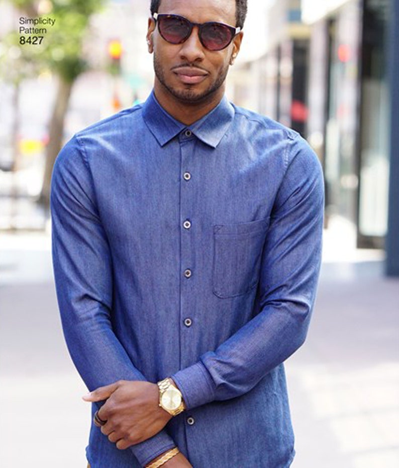 Men's Fitted Dress Shirts Sewing Pattern Simplicity 8427 Etsy