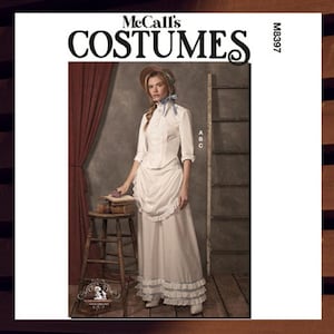 Sewing Pattern for Womens Costume - Historical 1800s Boned Top, Skirt and Bustle - Size 8 10 12 14 16 - UNCUT F/F - McCalls 8397 M8397
